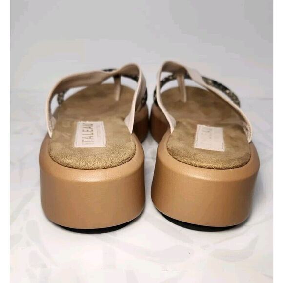 Italeau Zabri Sandals Platform Slip on Flip Snake Skin Leather Made in Italy 8 - Picture 5 of 10